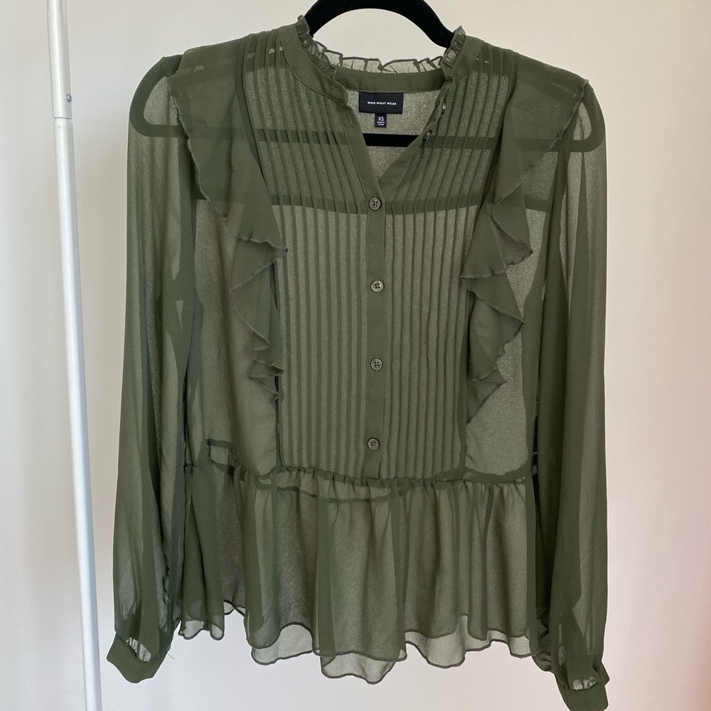 Green Blouse size xs